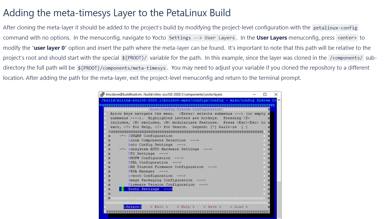 Adding the meta-timesys Layer to the PetaLinux Build